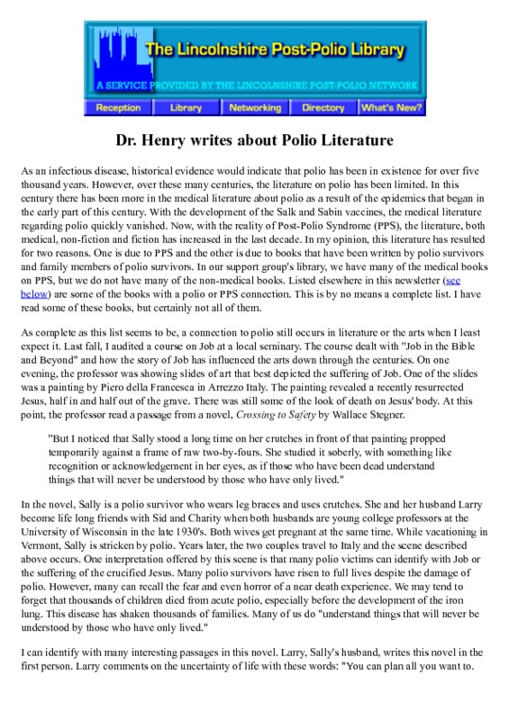 Dr Henry writes about Polio Literature.pdf