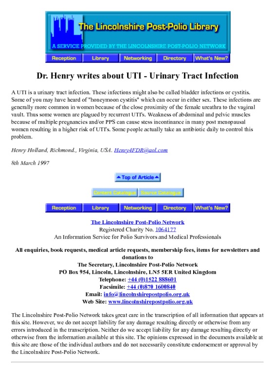 Dr Henry writes about UTI.pdf