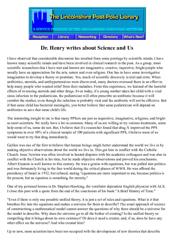 Dr Henry writes about Science and Us.pdf