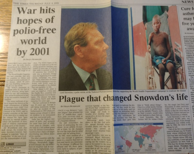 War hits hopes of polio-free world by 2001. Plague that changed Snowdon's life.jpg