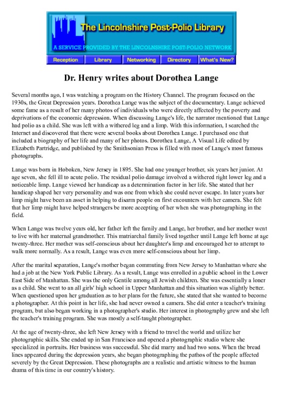 Dr Henry writes about Dorothea Lange.pdf