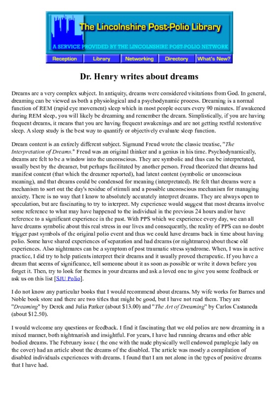 Dr Henry writes about dreams.pdf