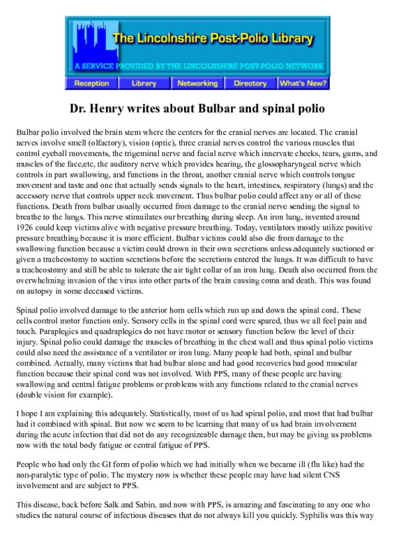 Dr Henry writes about Bulbar and Spinal Polio.pdf