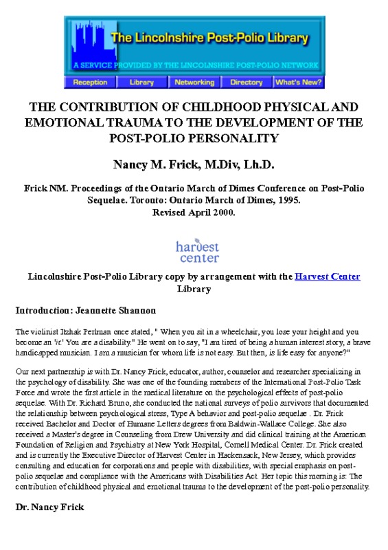 Contribution of Childhood Physical and Emotional Trauma to the Development of the Post-Polio Personality.pdf