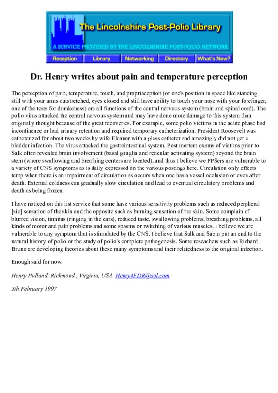 Dr Henry writes about pain and temperature perception.pdf