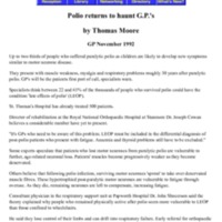 Polio Returns to Haunt GPs