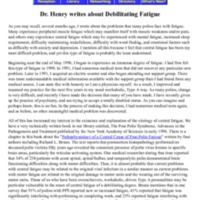Dr Henry writes about Debilitating Fatigue.pdf