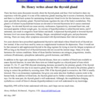 Dr Henry writes about the Thyroid Gland.pdf