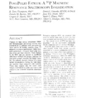 Post Polio Fatigue A 31p Magnetic Resonance Spectroscopy Investigation.pdf