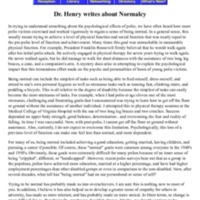 Dr Henry writes about Normalcy.pdf