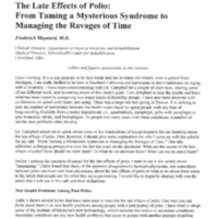 The Late Effects of Polio From Taming a Mysterious Syndrome to Managing the Ravages of Time.pdf